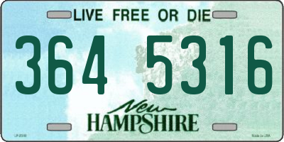 NH license plate 3645316