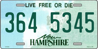 NH license plate 3645345