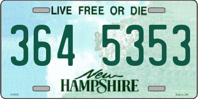 NH license plate 3645353
