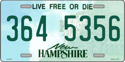 NH license plate 3645356