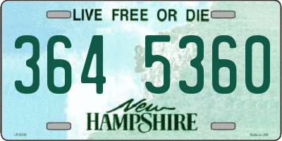 NH license plate 3645360