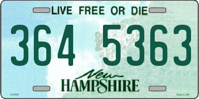 NH license plate 3645363