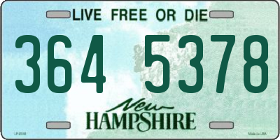 NH license plate 3645378