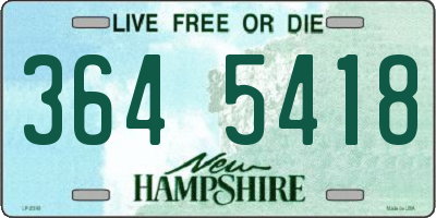 NH license plate 3645418