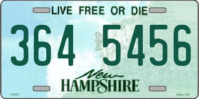NH license plate 3645456