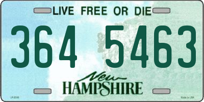 NH license plate 3645463
