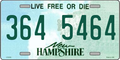 NH license plate 3645464