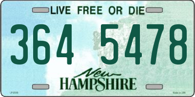 NH license plate 3645478
