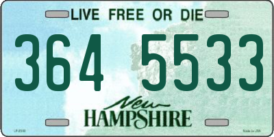 NH license plate 3645533
