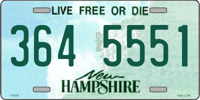 NH license plate 3645551