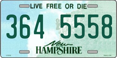 NH license plate 3645558