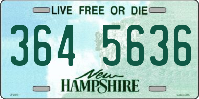 NH license plate 3645636