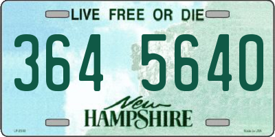NH license plate 3645640