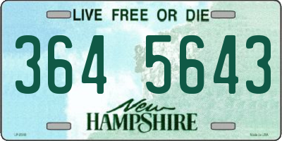 NH license plate 3645643