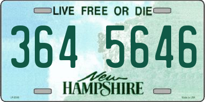 NH license plate 3645646