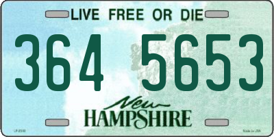 NH license plate 3645653