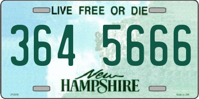 NH license plate 3645666