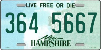 NH license plate 3645667