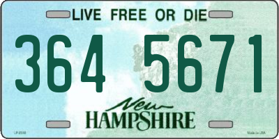 NH license plate 3645671