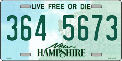 NH license plate 3645673
