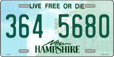 NH license plate 3645680