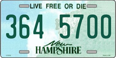 NH license plate 3645700