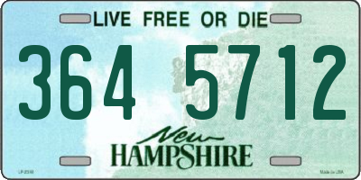 NH license plate 3645712