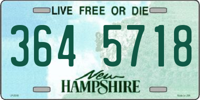 NH license plate 3645718