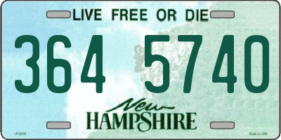 NH license plate 3645740