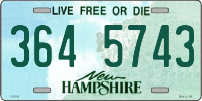NH license plate 3645743