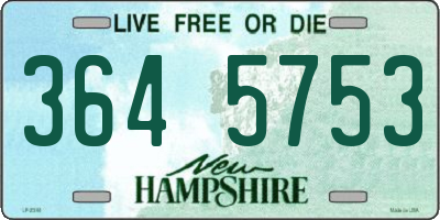 NH license plate 3645753