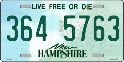 NH license plate 3645763