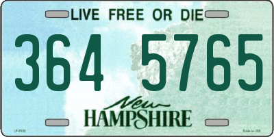 NH license plate 3645765