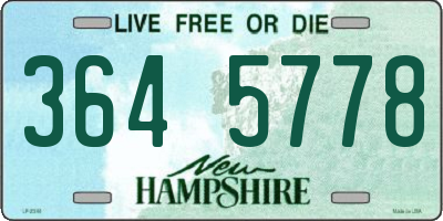 NH license plate 3645778