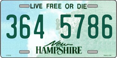 NH license plate 3645786