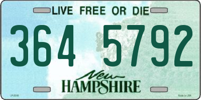 NH license plate 3645792