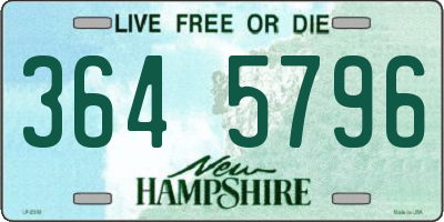 NH license plate 3645796