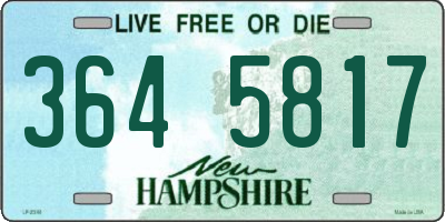 NH license plate 3645817