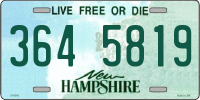 NH license plate 3645819