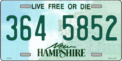 NH license plate 3645852