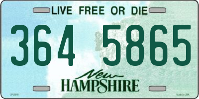 NH license plate 3645865