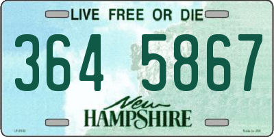 NH license plate 3645867