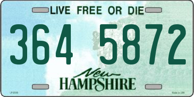 NH license plate 3645872