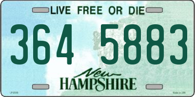 NH license plate 3645883