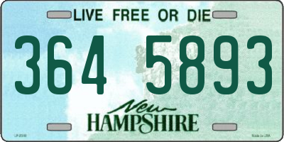 NH license plate 3645893