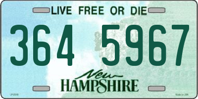 NH license plate 3645967