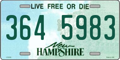 NH license plate 3645983