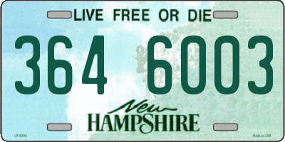 NH license plate 3646003