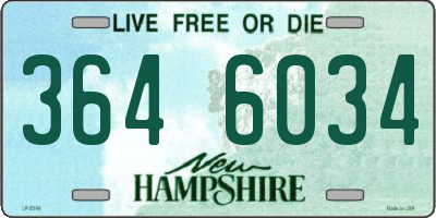 NH license plate 3646034