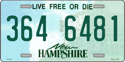 NH license plate 3646481
